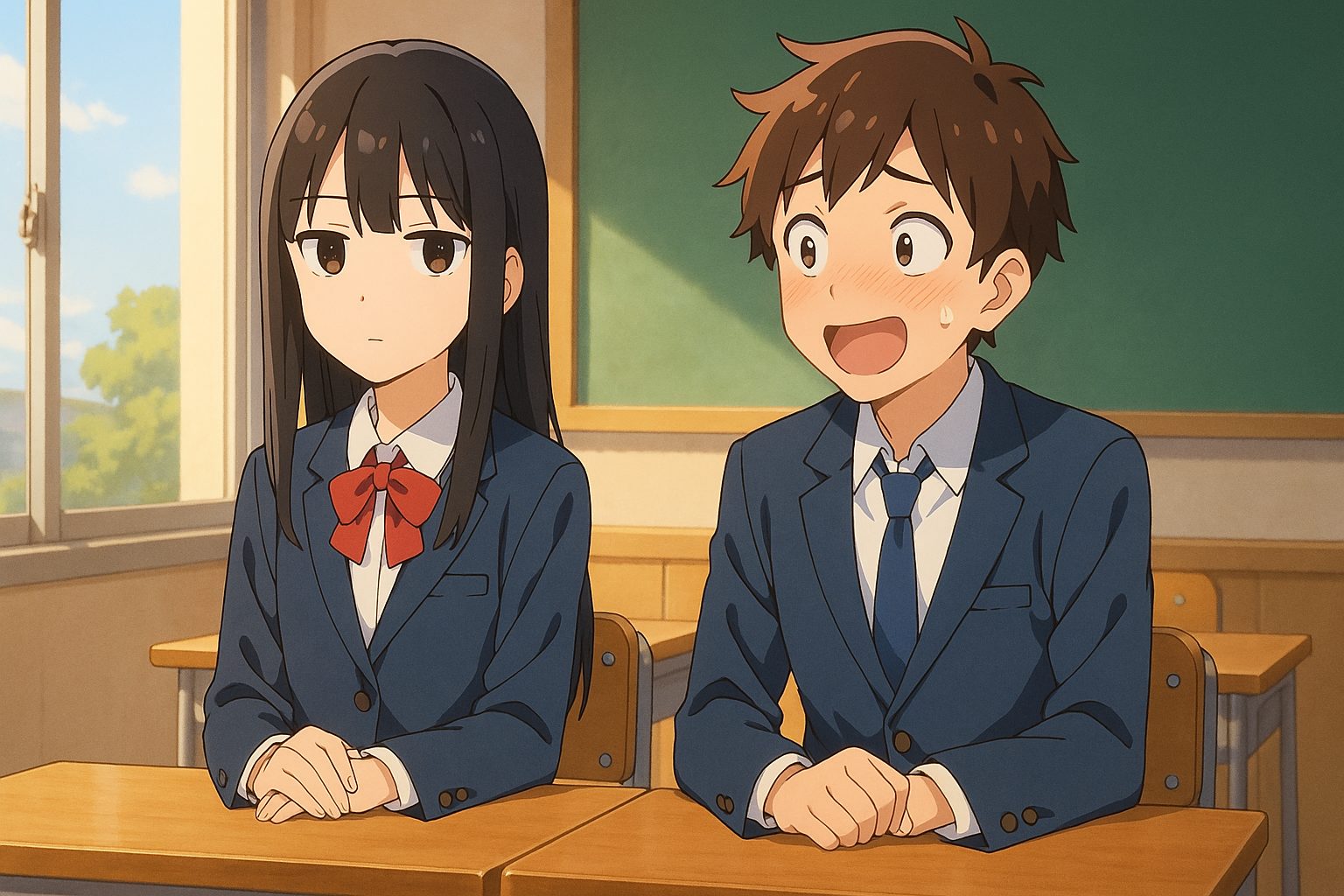 顔に出ない柏田さんと顔に出る太田君